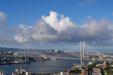 Fototapete - Vladivostok cityscape at daylight view.