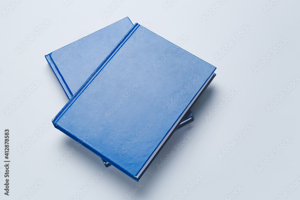Blank books on light background