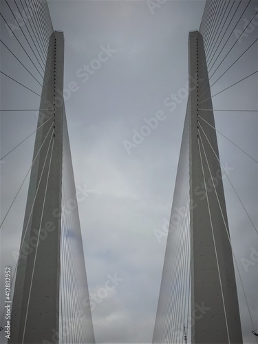 Low Angle View Of Suspension Bridge