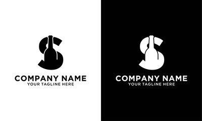 Bottle concept S letter logo design