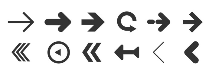 Poster - Arrows set icons. Arrow icon. Arrow vector collection. Modern simple arrows. Vector illustration