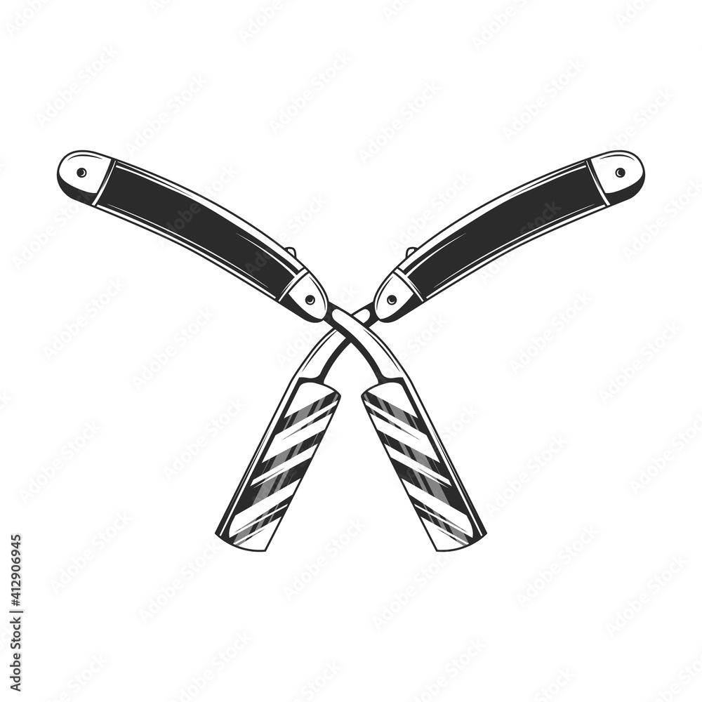 Crossed Straight Razor Designs