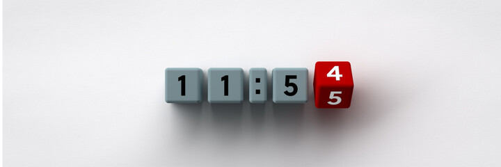 Wall Mural - 3d cubes with the time 11:54 - 11:55