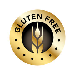 Sticker - Isolated gluten free icon badge stamp for food packaging label. Allergen free.