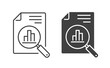 Analytics icon. Vector illustration. Symbol of business Intelligence, data analysis, marketing research.