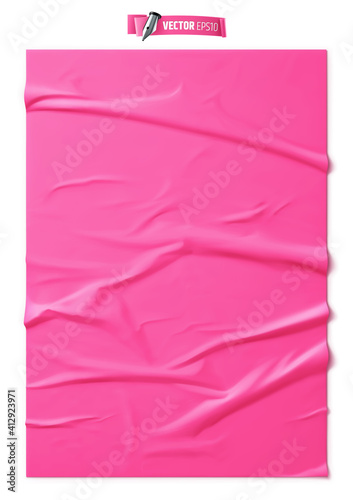 Texture de papier rose collé vectorielle sur fond blanc © He2