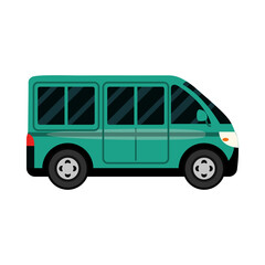 Canvas Print - minibus passengers vehicle city transport