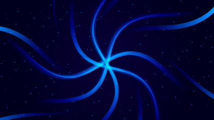 Aufkleber - abstract blue background with stars . Neon Glow light effect background .