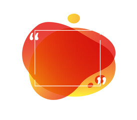Poster - Modern quotes for text bubble template orange red color with blank empty copy space citation on abstract modern fluid liquid background vector illustration