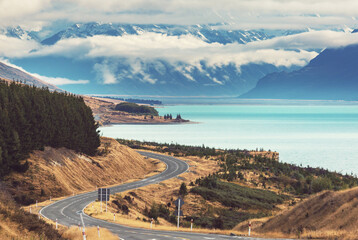 Wall Mural - Road in New Zealand mountains