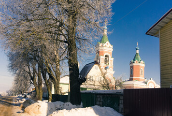 Wall Mural - Street in Mozhaisk on a winter morning