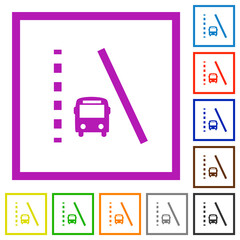 Sticker - Bus lane flat framed icons