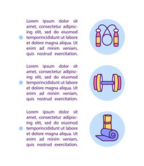 Wall Mural - Basic equipment concept icon with text. Basic multi purpose training bench for improving body. PPT page vector template. Brochure, magazine, booklet design element with linear illustrations