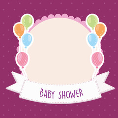 Canvas Print - Baby shower greeting card balloons banner template