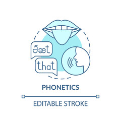 Wall Mural - Phonetics concept icon. Language learning category idea thin line illustration. Acoustic qualities. Human sounds study. Speech sounds. Vector isolated outline RGB color drawing. Editable stroke