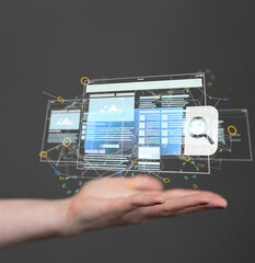 Interface web application in hand