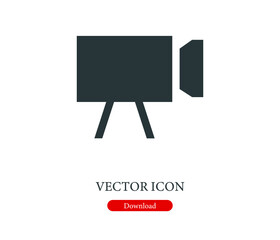 Poster - video camera vector icon.  Editable stroke. Linear symbol for use on web and mobile apps, logo, Print media. Line illustration. Vector isolated on white  background