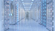 © joon - High-tech bright data center with computers and lights.