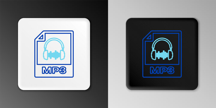 Line MP3 file document. Download mp3 button icon isolated on grey background. Mp3 music format sign. MP3 file symbol. Colorful outline concept. Vector.