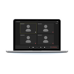 Poster - Video conferencing user interface. Video conference icon. Digital communication. Online chat for business seminars. Video conferencing user interface, great design for any purpose.