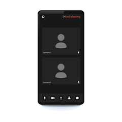 Poster - Video conferencing user interface. Video conference icon. Digital communication. Online chat for business seminars. Video conferencing user interface, great design for any purpose.