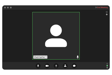 Poster - Video conferencing user interface. Video conference icon. Digital communication. Online chat for business seminars. Video conferencing user interface, great design for any purpose.