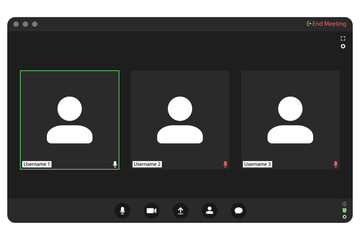 Poster - Video conferencing user interface. Video conference icon. Digital communication. Online chat for business seminars. Video conferencing user interface, great design for any purpose.