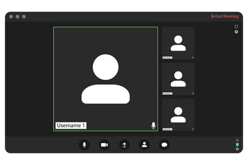 Poster - Video conferencing user interface. Video conference icon. Digital communication. Online chat for business seminars. Video conferencing user interface, great design for any purpose.