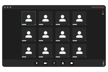 Poster - Video conferencing user interface. Video conference icon. Digital communication. Online chat for business seminars. Video conferencing user interface, great design for any purpose.