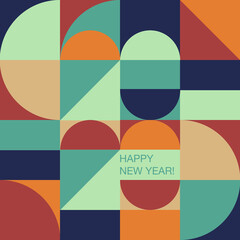 Aufkleber - Geometry minimalistic typography of 2020 New Year. Simple shape and figure. Conceptual  Happy New year design for cards and invitations. Design in Scandinavian style.
