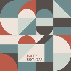 Aufkleber - Conceptual typography of 2021 New Year. Happy New year design for cards and invitations. Cover template for calendar, shedule, planner, etc.