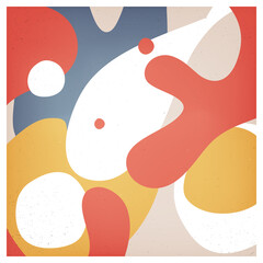 Aufkleber - Abstract color shapes vector background. Hand drawn various shapes and retro texture. Contemporary modern trendy vector illustration. Pastel colors