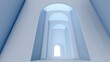 © Annuitti - Architecture interior background empty arched pass 3d render