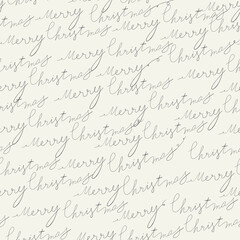 Poster - Hand drawn Merry Christmas typography. Seamless pattern of holiday greetings.