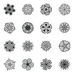 Canvas Print - 
Mandala Flowers Linear Icons Pack 
