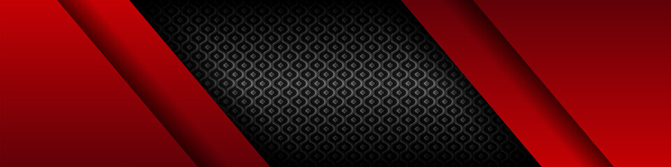 Abstract 3d metallic red shiny color black frame layout modern tech design . Modern dark metal corporate concept banner vector template background