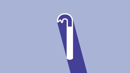 Poster - White Crowbar icon isolated on purple background. 4K Video motion graphic animation