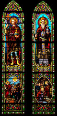 Poster -  Charlemagene and Emperor Costantine stain glass