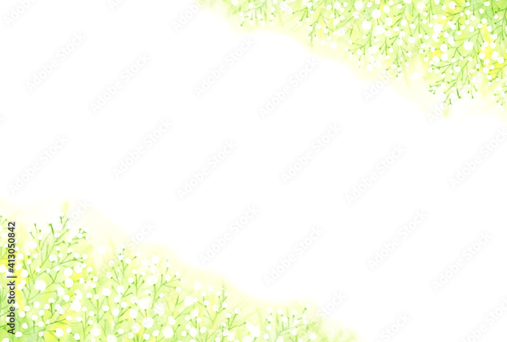 かすみ草のカード 水彩イラスト はがきサイズ比率 Analog Wall Mural Anal Miko かすみ草のカード 水彩イラスト はがきサイズ比率 Analog Wall Mural Anal Miko