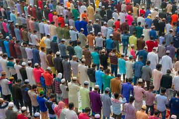 Sticker - Pilgrims praying at Bishwa Ijtema, Dhaka, Bangladesh