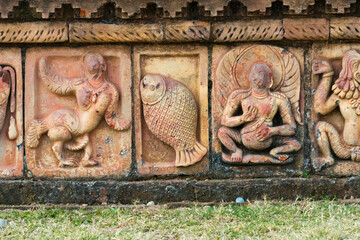 Sticker - Detailed stone carving, Somapura Mahavihara (Paharpur Buddhist Bihar), UNESCO World Heritage Site, Paharpur, Naogaon District, Rajshahi Division, Bangladesh