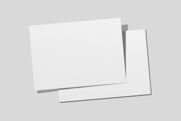 Wall Mural - Realistic blank A4 landscape flyer brochure for mockup. Paper or poster illustration. 3D Render.