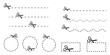 Scissors seam shapes. Paper cut design template. Vector illustration design. Outline symbol. Stock image. EPS 10.