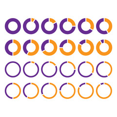 Poster - Circles percentage orange. Infographics template. Vector icon. Business infographic template. Stock image. EPS 10.