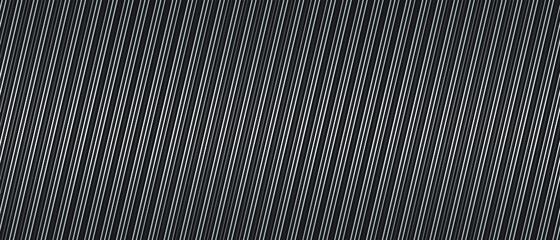 Poster - Dark horizontal background with black and silver metallic diagonal stripes. Minimal tech metallic abstract elegant background. Silver metal stripes on black background. Luxury stryle. Vector EPS10
