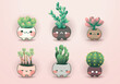 cute Artificial Succulent plant set