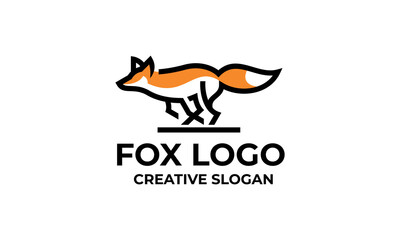 Wall Mural - Fox Line Creative Logo Sign Vector Design