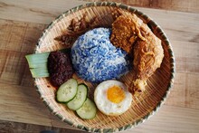 Nasi Lemak Blue Rice