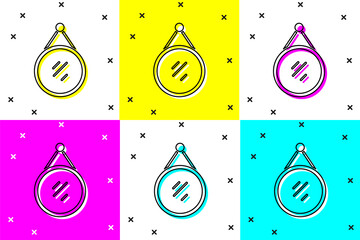 Poster - Set Mirror icon isolated on color background. Vector.