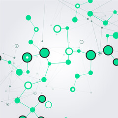 Poster - Circle network connect on white background. Internet technology. Line vector. Web design